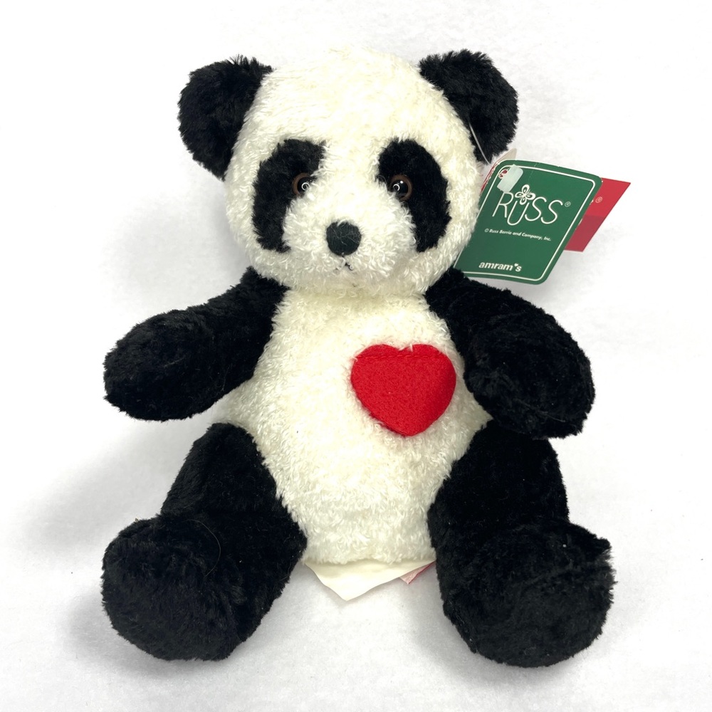 Russ Berrie Love Panda Heart Bear Plush